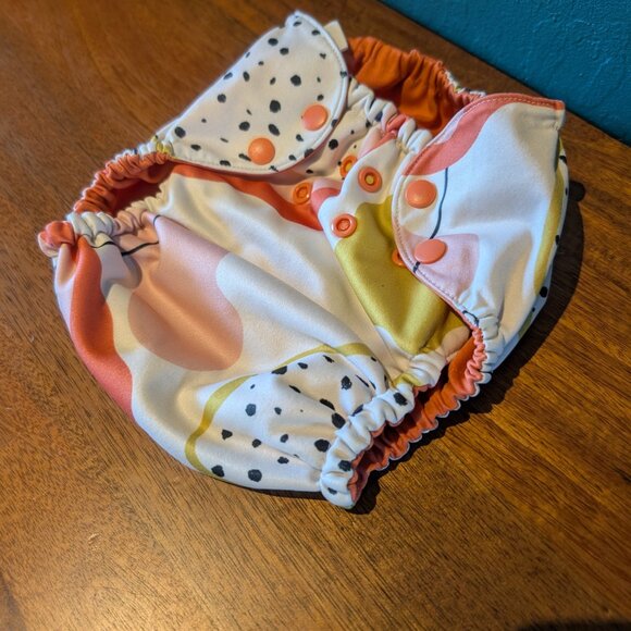Esembly Outer Diaper Cover (Size 2) -Pink/Orange/Yellow Pattern - Picture 3 of 5